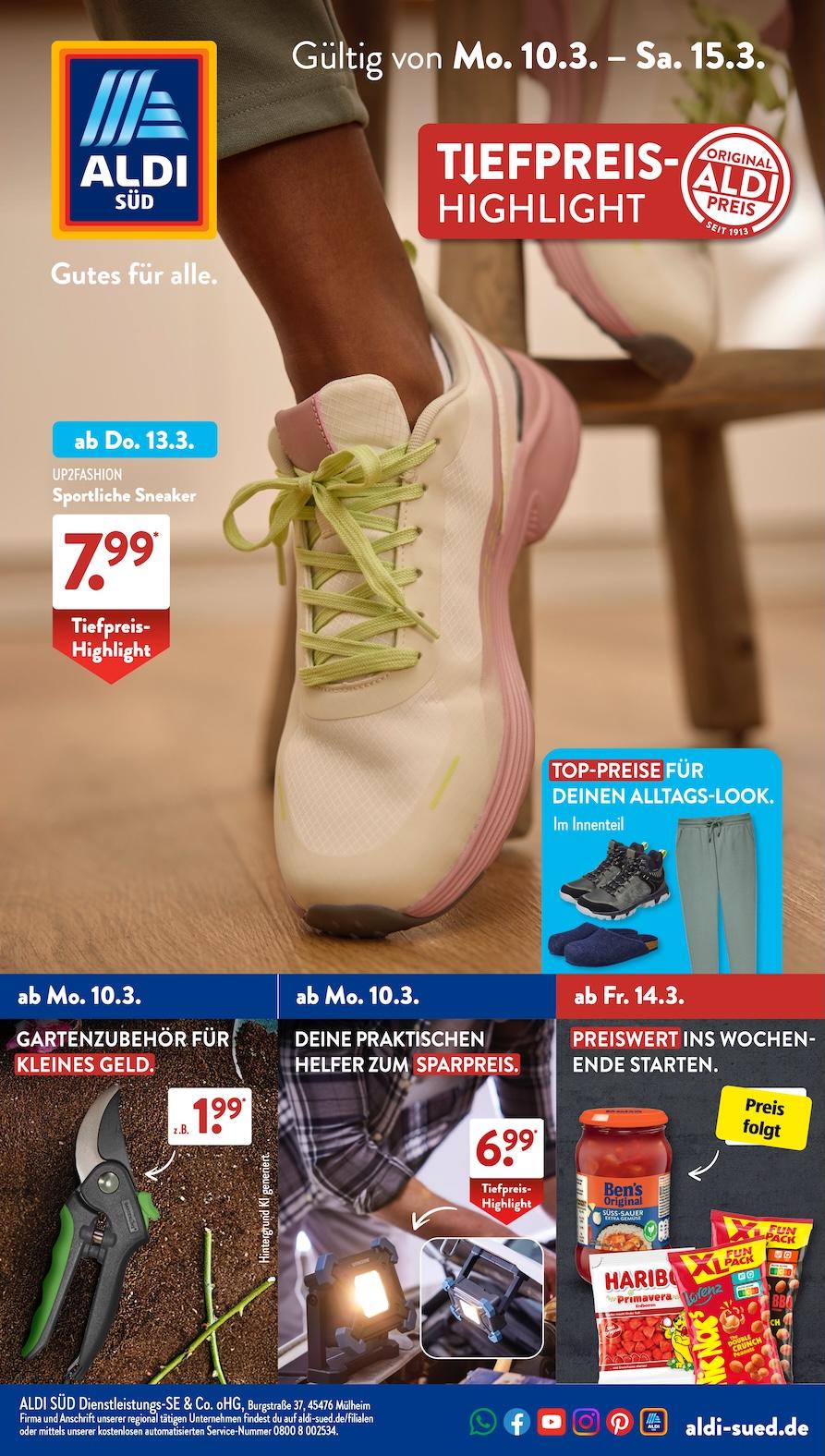 Aldi Aldi Süd Prospekt ab Montag Seite 1