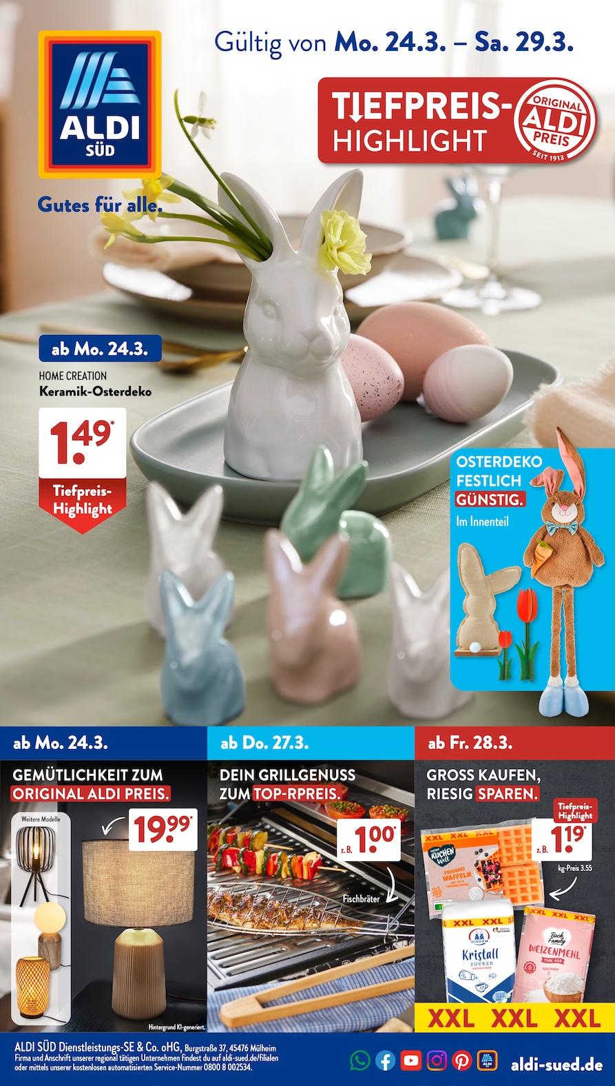 Aldi Aldi Süd Prospekt ab Montag Seite 1