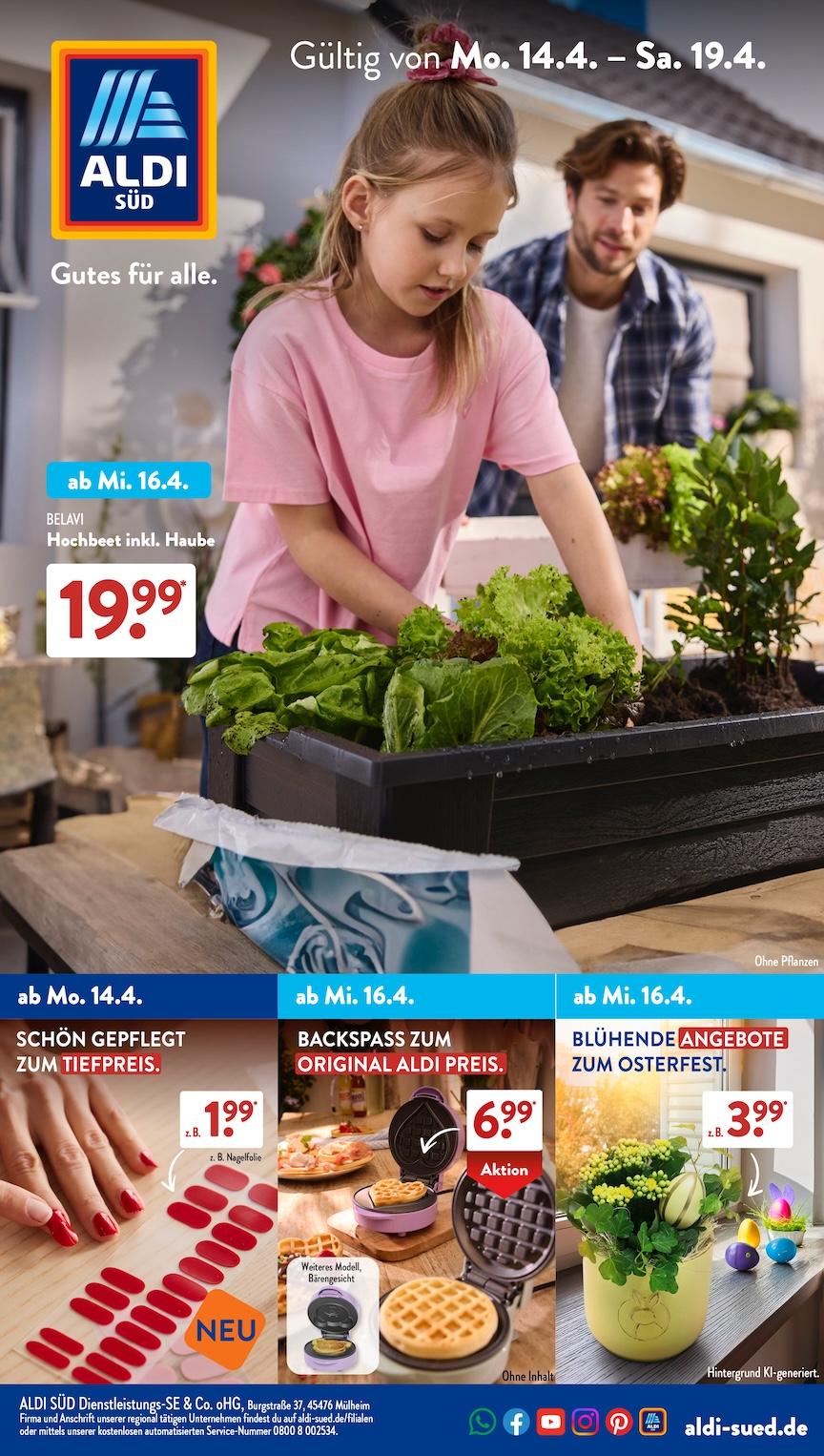 Aldi Aldi Süd Prospekt ab Montag Seite 1