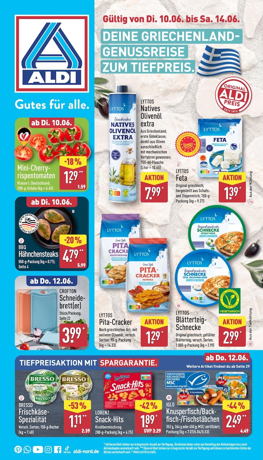 Aldi Aldi Nord Prospekt ab Dienstag Seite 1