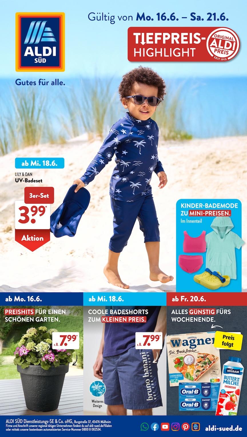Aldi Aldi Süd Prospekt ab Montag Seite 1