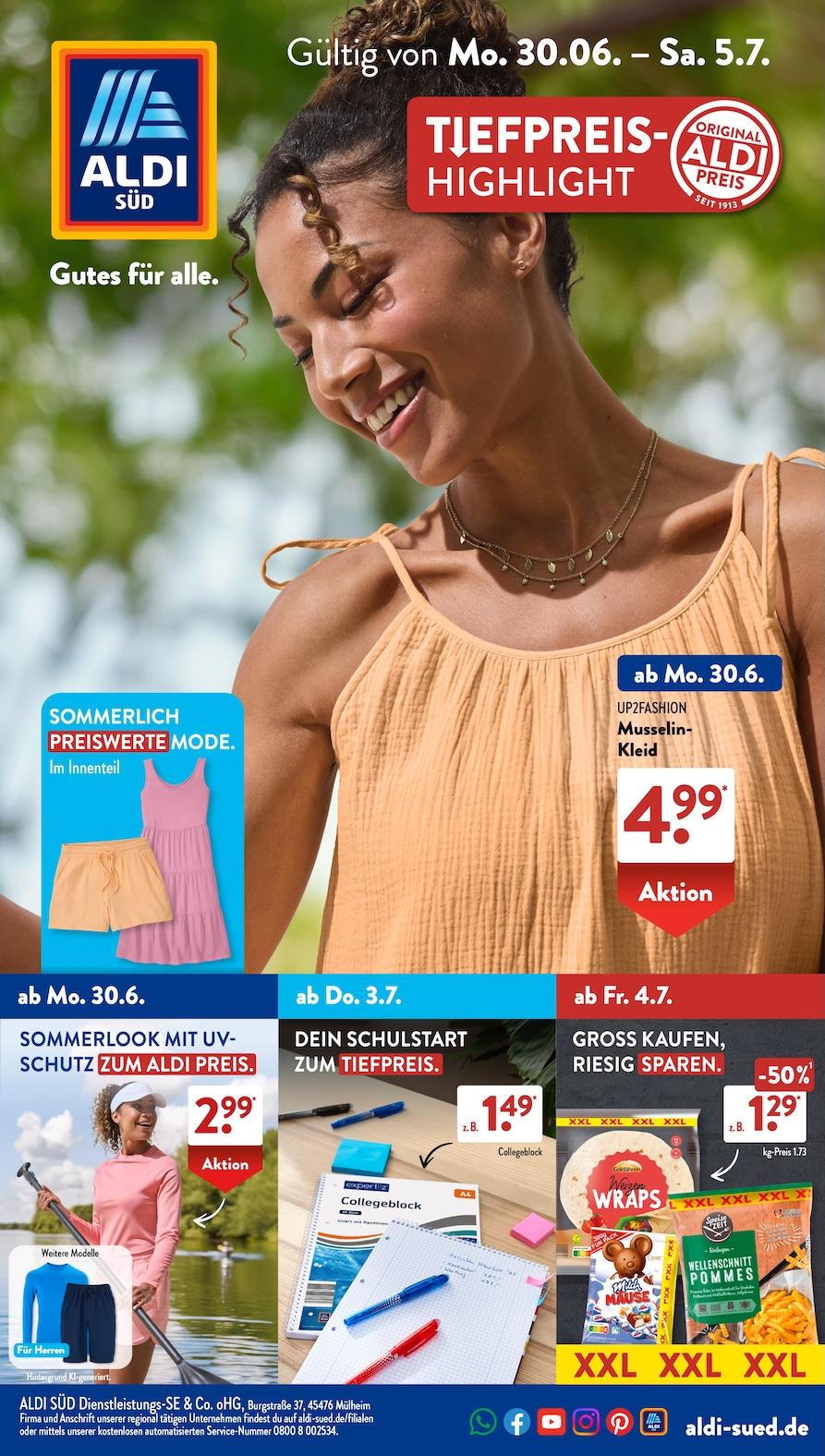 Aldi Aldi Süd Prospekt ab Montag Seite 1