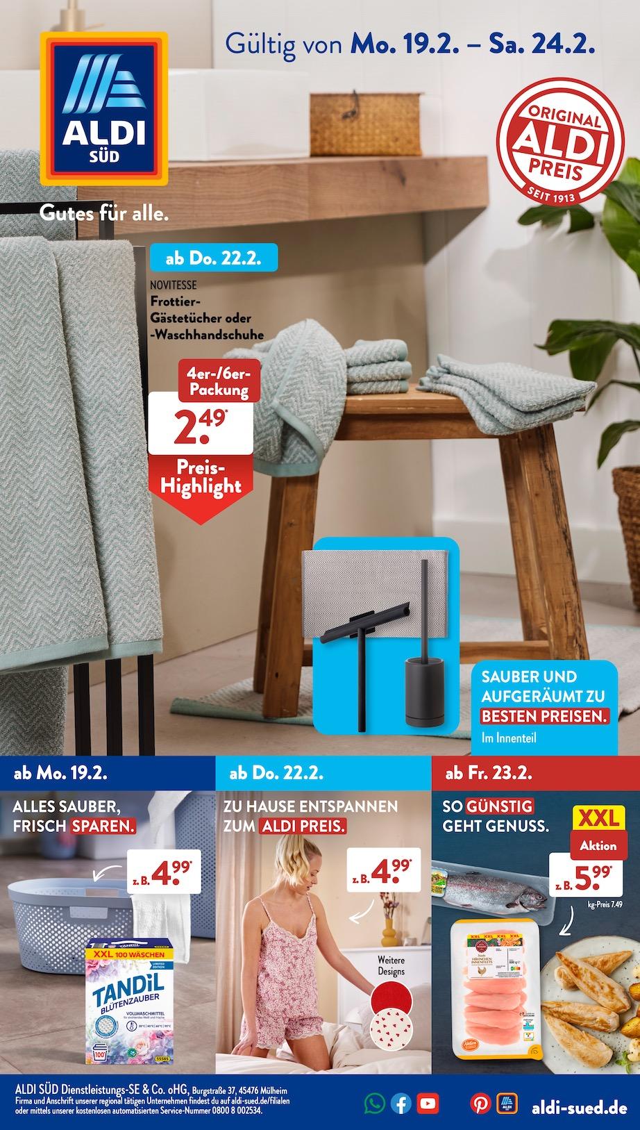 Aldi Aldi Süd Prospekt ab Montag Seite 1