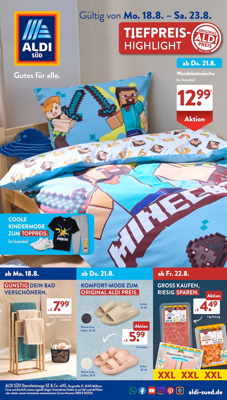 Aldi Aldi Süd Prospekt ab Montag Seite 1