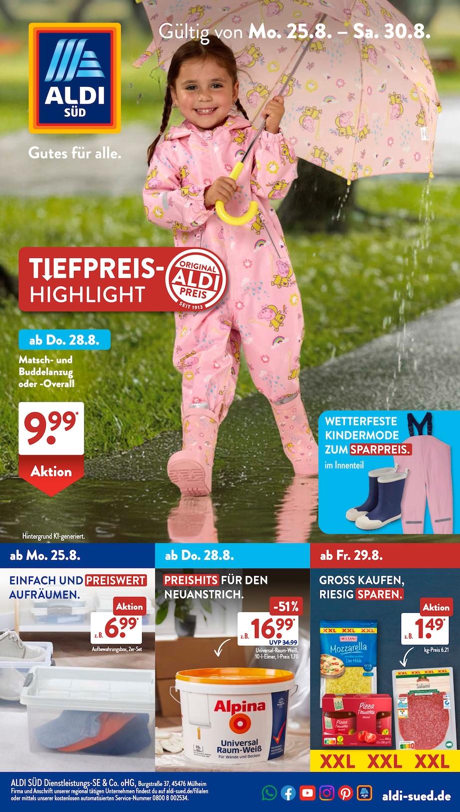 Aldi Aldi Süd Prospekt ab Montag Seite 1