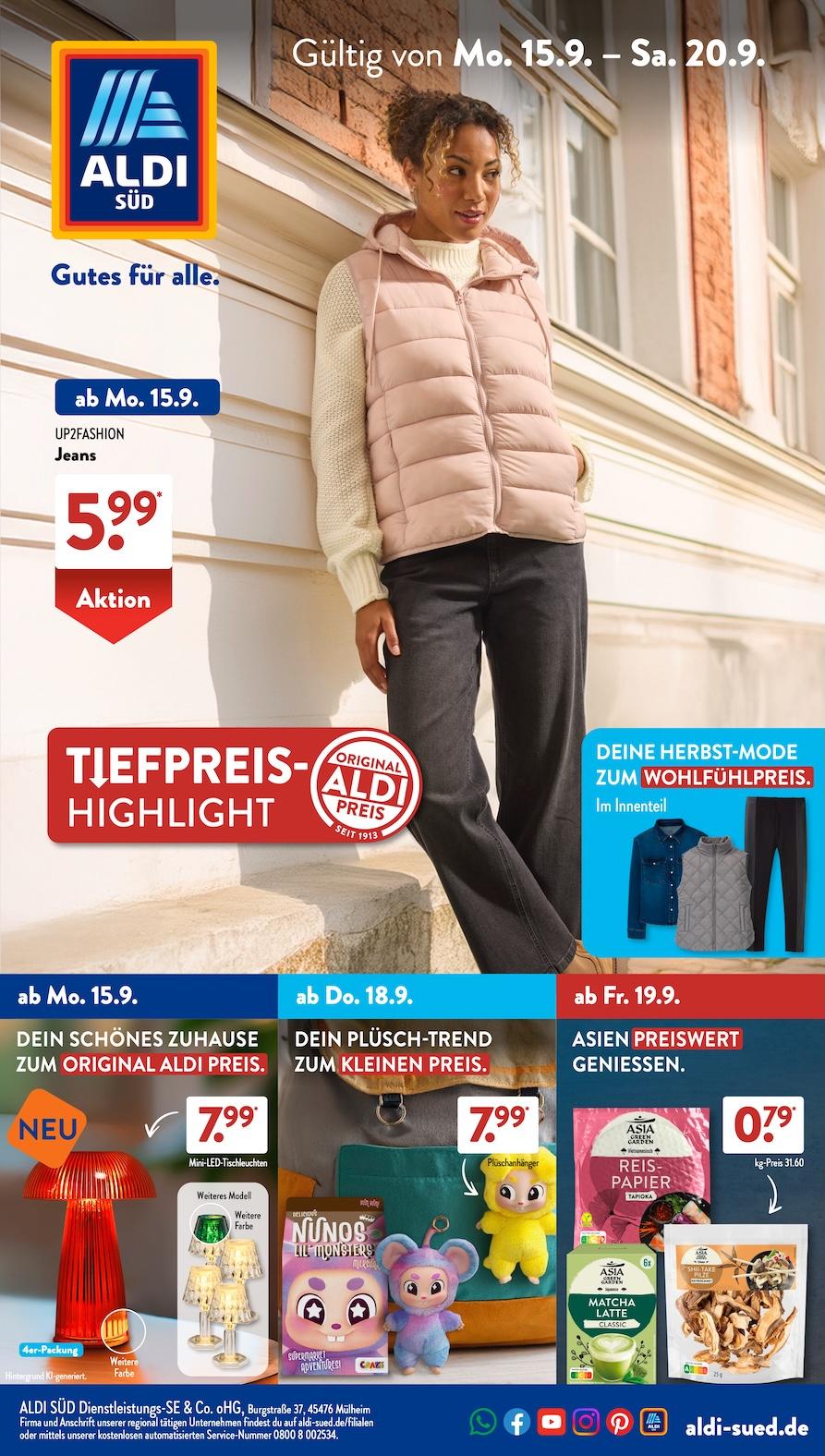 Aldi Aldi Süd Prospekt ab Montag Seite 1