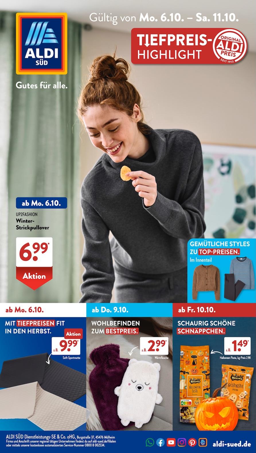 Aldi Aldi Süd Prospekt ab Montag Seite 1