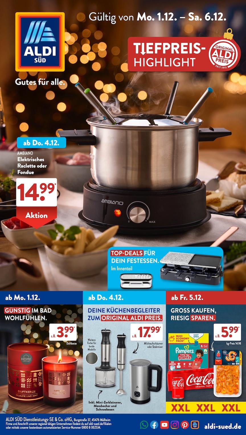 Aldi Aldi Süd Prospekt ab Montag Seite 1