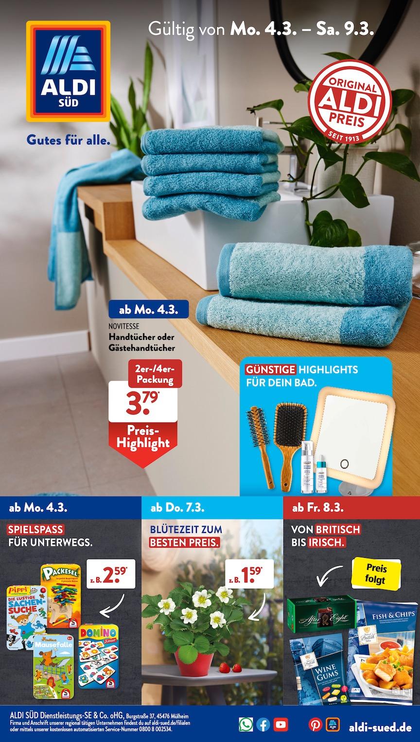 Aldi Aldi Süd Prospekt ab Montag Seite 1