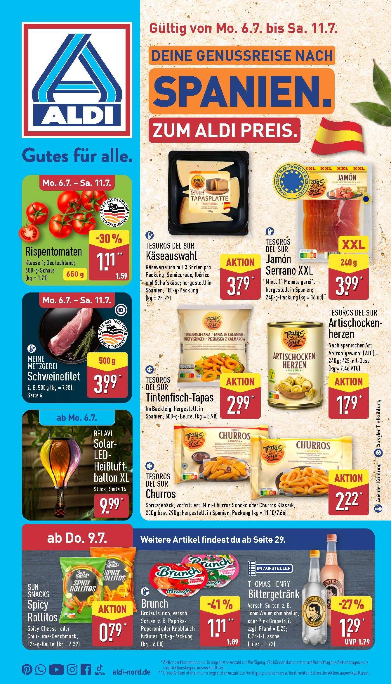 Aldi Aldi Nord Prospekt ab Montag Seite 1