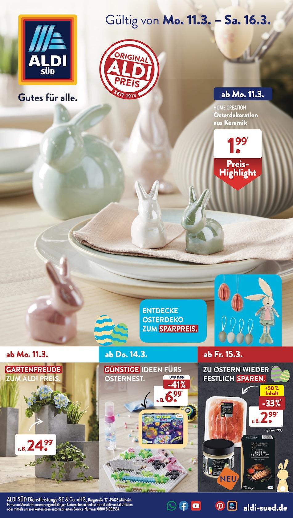 Aldi Aldi Süd Prospekt ab Montag Seite 1