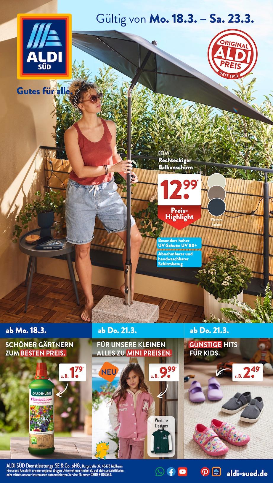 Aldi Aldi Süd Prospekt ab Montag Seite 1