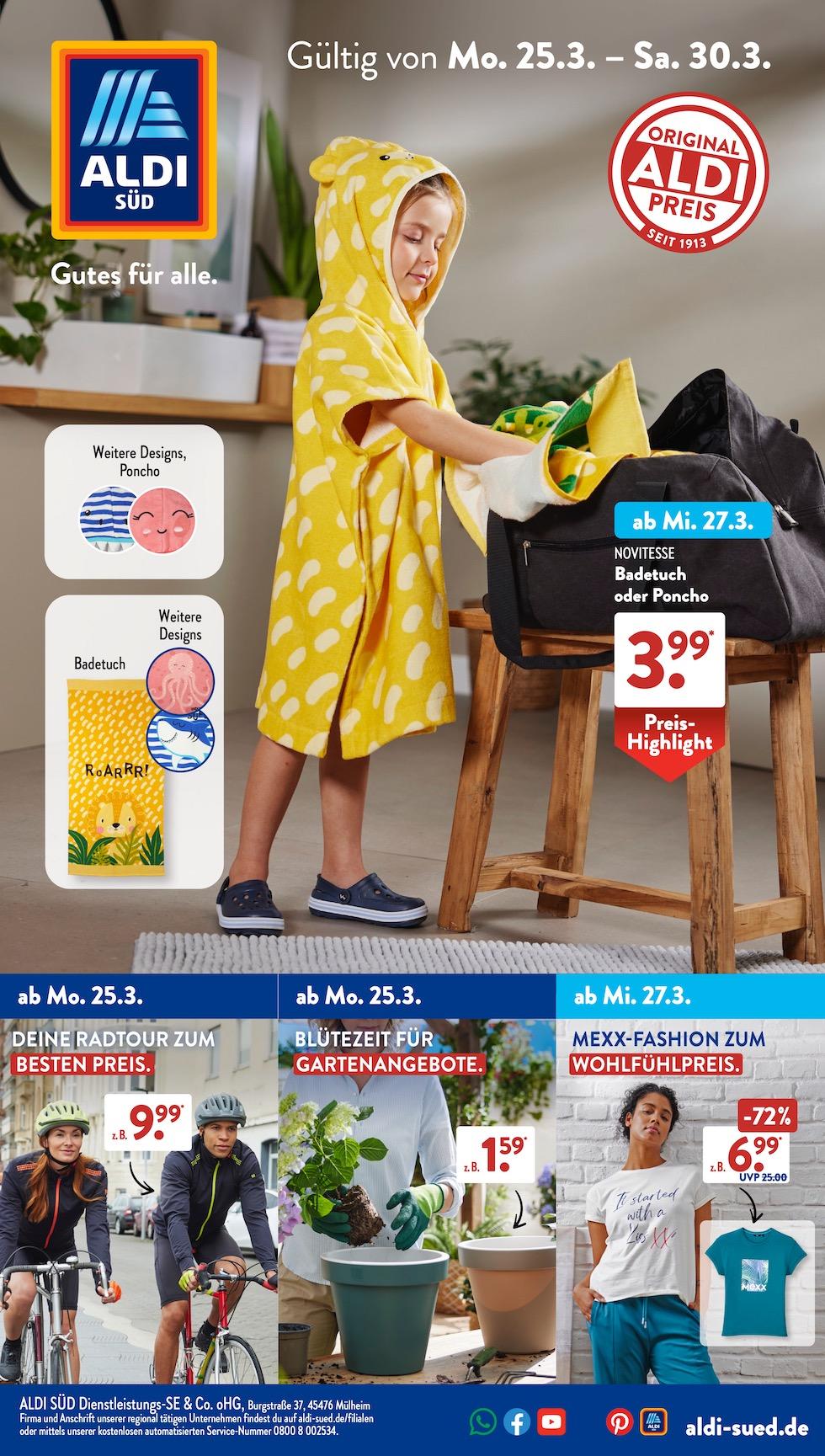 Aldi Aldi Süd Prospekt ab Montag Seite 1