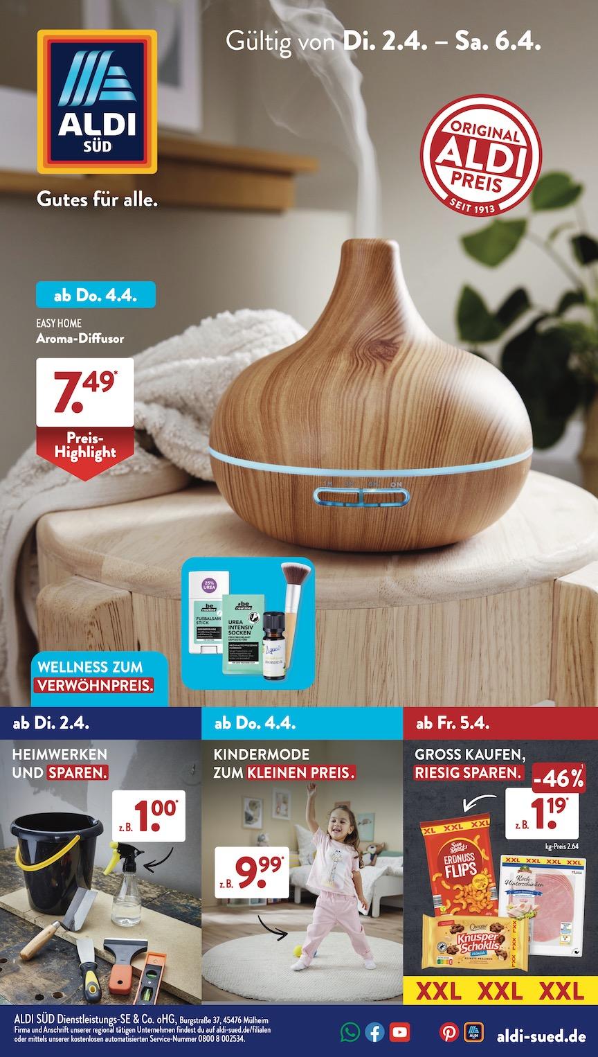 Aldi Aldi Süd Prospekt ab Montag Seite 1