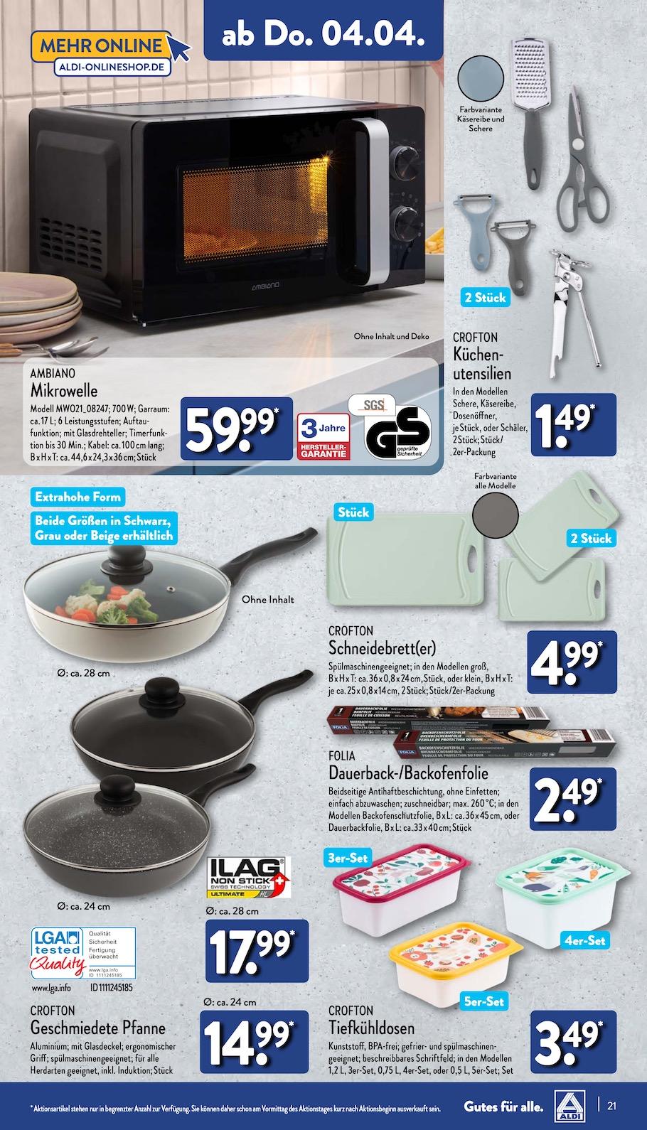 Aldi Aldi Nord Prospekt ab Dienstag Seite 21