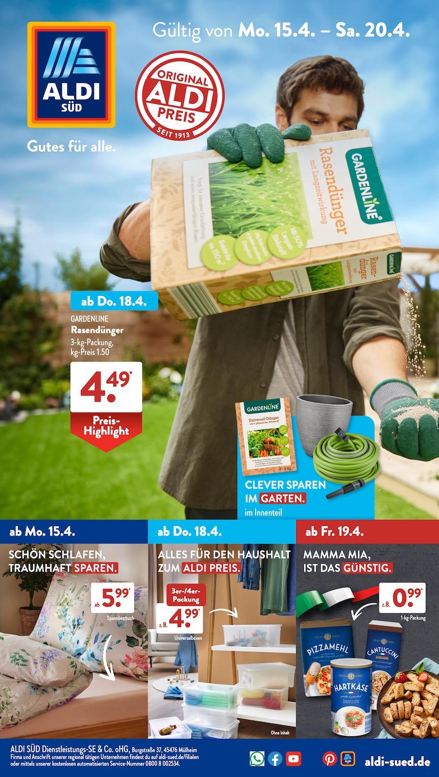 Aldi Aldi Süd Prospekt ab Montag Seite 1