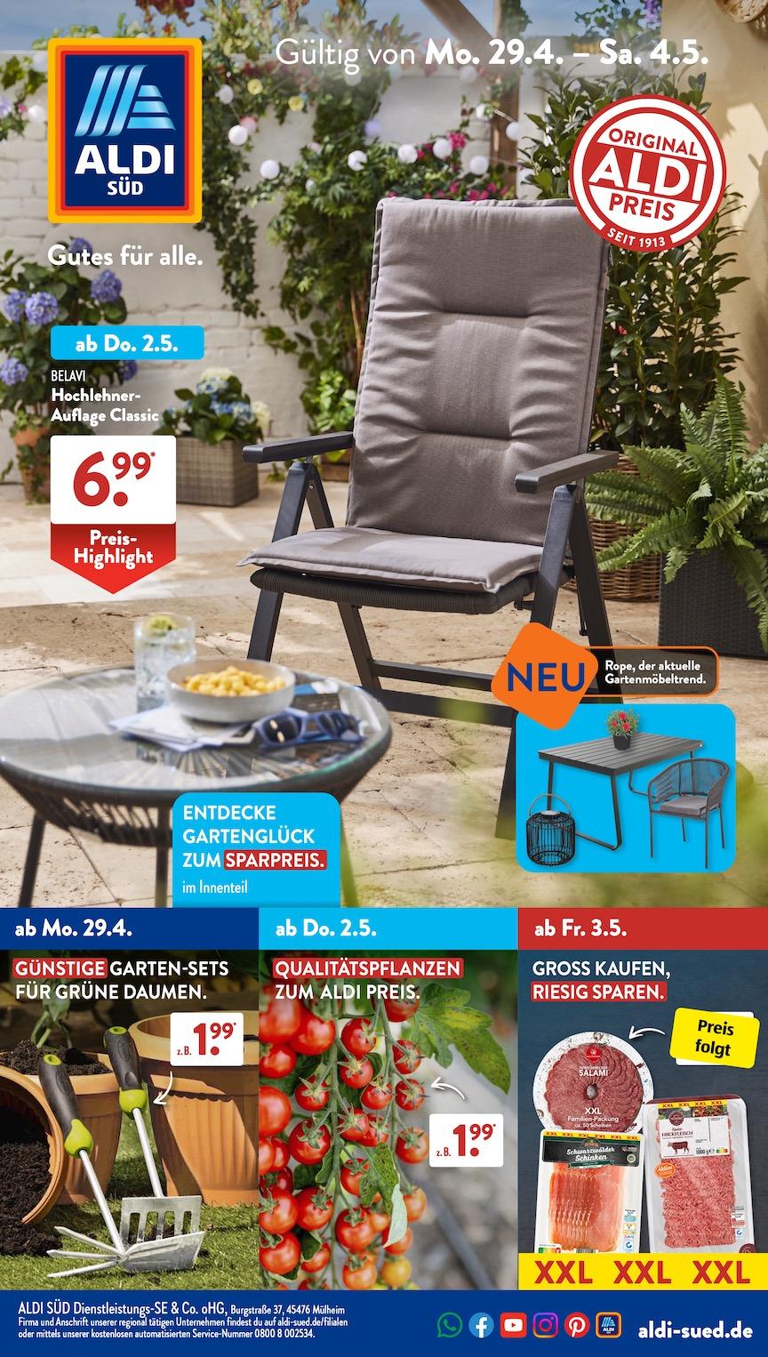 Aldi Aldi Süd Prospekt ab Montag Seite 1