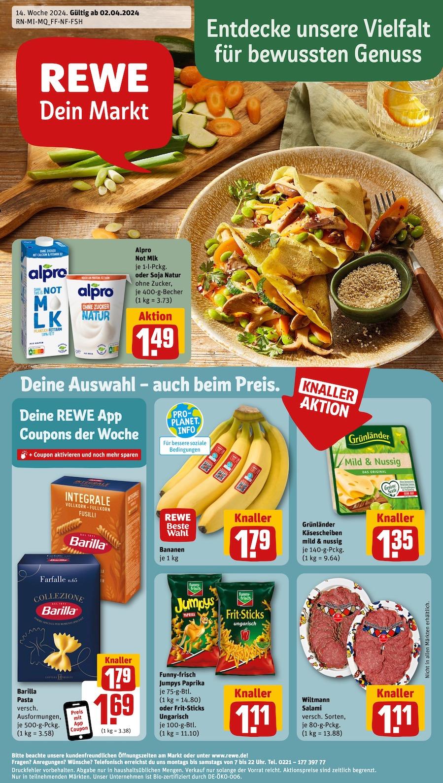 Rewe Aktueller Prospekt ab Dienstag Seite 1